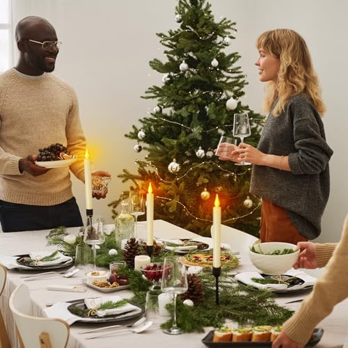 9 Pack Flameless Christmas Window Candles with Remote Timer & Magnetic Base
