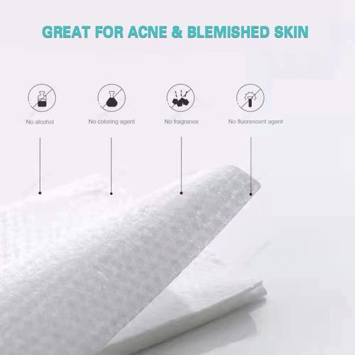 Soft Dry Wipes Cotton Facial Tissues, 600 Count Disposable Face Towels, Cotton Face Towel for Sensitive Skin, Facial Cleansing, Makeup Removing, Surface Cleaning