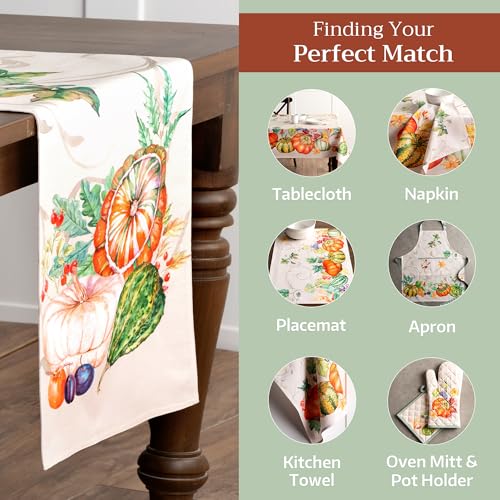Maison d' Hermine Double Layer Cotton Table Runner 14.5 x 72 Inches - Lumina Variation