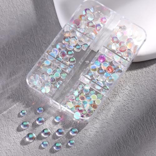 3D Aurora Bubble Beads Nail Art Charms - Iridescent Dewdrop Rhinestones - Aurora Bubbles Variation