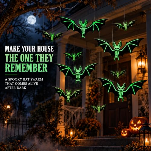 10PCS Glow-in-the-Dark Skeleton Bat Decorations for Halloween - Variation of THIS listing 10