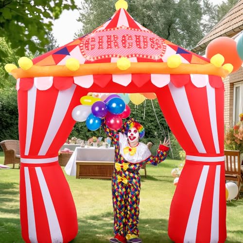10ft Circus Inflatable Arch Halloween Carnival Party Decoration with LED Lights