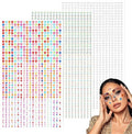 Self-Adhesive Face Gems Set - 2700pcs Bright Rhinestones for Makeup & Crafts