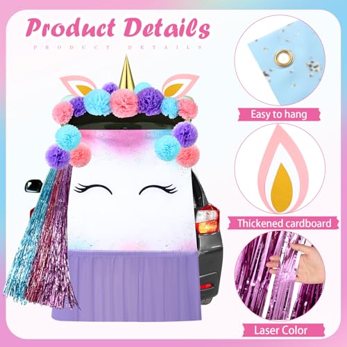 Unicorn Trunk or Treat Decoration Kit - Purple Party Supplies for Events