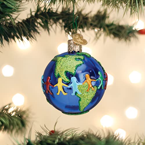 World Peace Glass Blown Ornament - Handcrafted Christmas Tree Decor, Holiday Keepsake