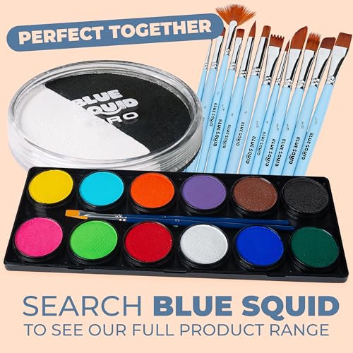 Blue Squid Water Based Split Black & White Face & Body Paint 30g for Costume Halloween Cosplay