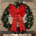 32-Inch 72 LED Christmas Tree Topper Red Bow Decor for Indoor Outdoor Holiday