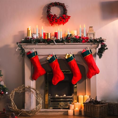 Battery Operated Flameless LED Taper Candles 12-Pack for Holidays & Events