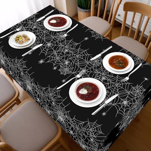 Childom 3 Pack Halloween Tablecloths - Spider Web Design for 8ft Rectangle Tables - Halloween Party Decorations - Variation of Halloween Web 3