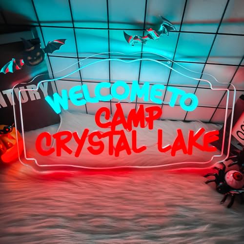 Neon Sign for Wall Decor Horror Movie Halloween Room Party - Crystal Lake Design