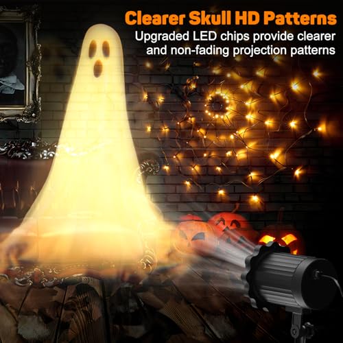 Outdoor Halloween Ghost Projector Lights 3D Dynamic HD Pattern Waterproof Decor