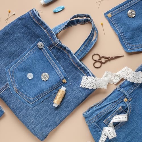 Denim Fabric Ribbon Sky Blue 3/8 Inch x 3 Yards for Sewing & Crafting