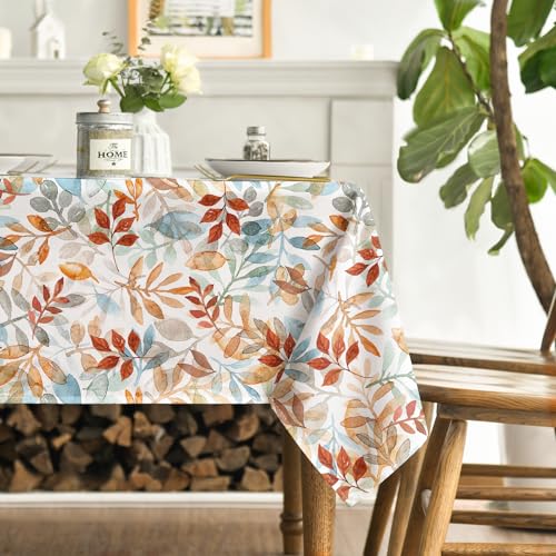Horaldaily Fall Orange Tablecloth 60 x 84 Inch Rectangular Thanksgiving Decor