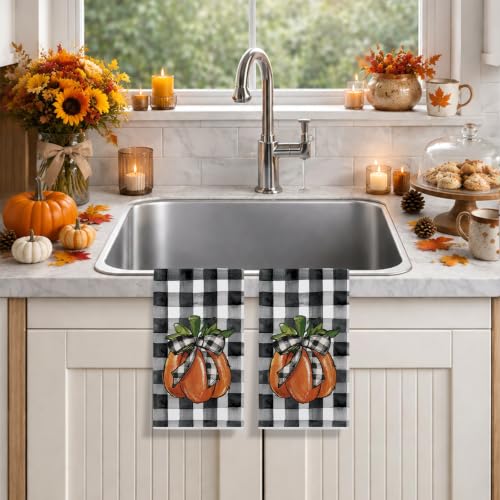 Multicolor Fall Kitchen Towels Set of 2 18x26 Inch Autumn Thanksgiving Decor