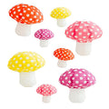 8PCS Mushroom Shaped Paper Lanterns - Forest Jungle Wonderland Party Decor