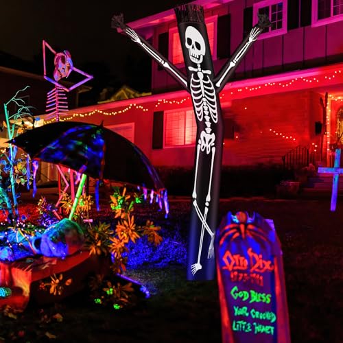 20 ft Tall Halloween Inflatable Skeleton Tube Man - Spooky Yard Decor