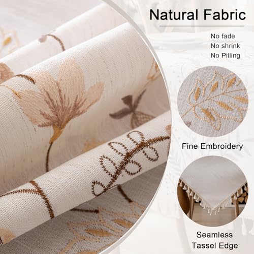 Joyfol Day Rustic Fall Rectangle Tablecloth 55x120 Inches - Coffee Berry Variation