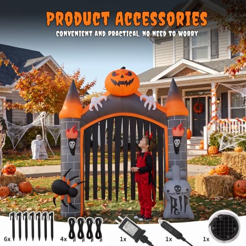 Pumpkin Halloween Inflatable Car & Yard Decoration with Built-in LEDs - 6.3FT