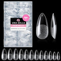 Almond Gel Nail Tips 504PCS - Pre-Etched Clear Fake Nails Set, A2 Medium Almond Variation
