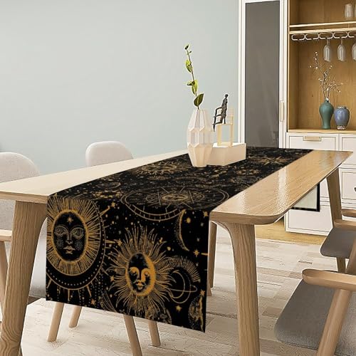 Sun Moon Table Runner W13X L36 Moon Style - 14 Boho Celestial Astral Decor
