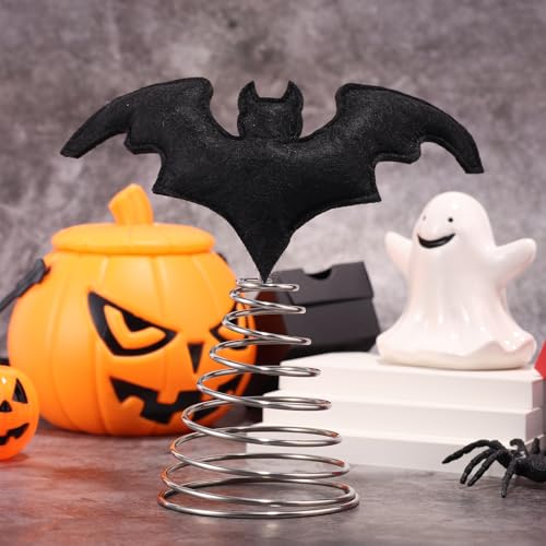 Halloween Bat Tree Topper - Gothic Black Miniature Holiday Decoration