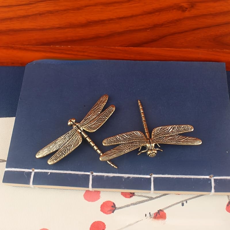 Brass Dragonfly Figurine - Antique-Style Home & Office Decor, Collectible Gift
