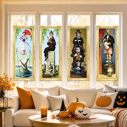 Halloween Decorations 4-Piece Spooky Mansion Banner Set Indoor Outdoor