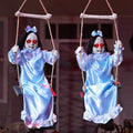 3ft Hanging Ghost Decorations for Halloween Outdoor Indoor Creepy Twins with LED Red Eyes