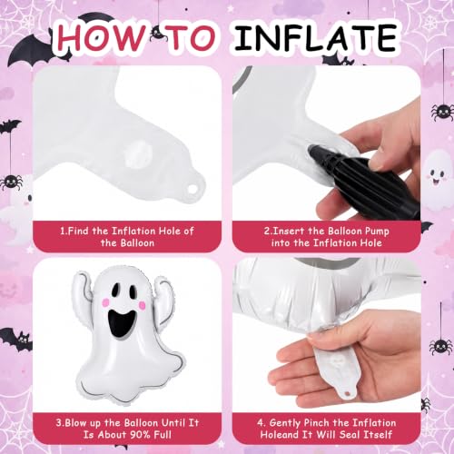 Pastel Halloween Balloons Set - Pink & Purple Spooky Party Decorations