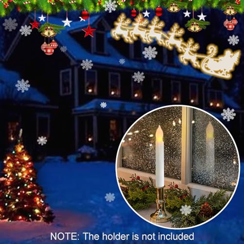 Battery Operated Flameless LED Taper Candles 12-Pack for Holidays & Events