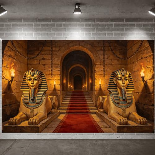 Egyptian Backdrop Banner for Party and Event Decorations - 70 x 43 Inches