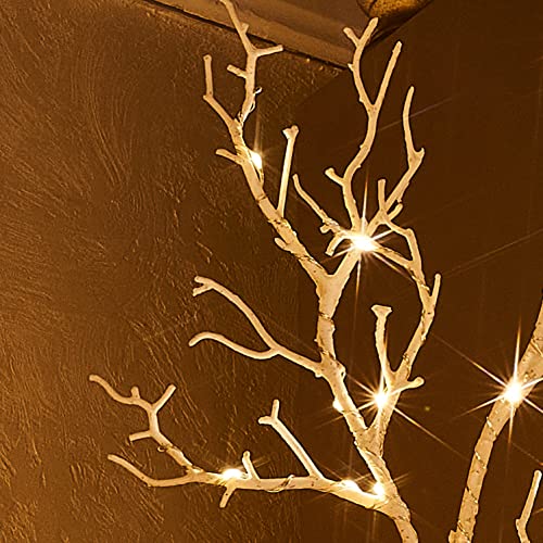 White Lighted Twig Tree 4FT with Fairy Lights for Holiday Decor - Indoor Outdoor