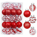 Christmas Ball Ornaments Set - 30PCS Red & Clear 6cm Holiday Decorations Variation of THIS listing