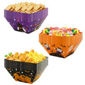 Halloween Disposable Paper Serving Trays 24 Pcs - Orange Purple Black, 3 Designs