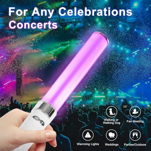 LED Glow Stick 18 Colors Multicolor Flash Light for Concerts & Parties - 2 Pack