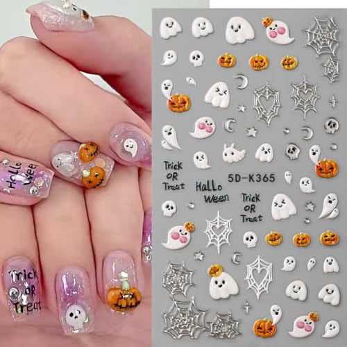 Halloween Nail Stickers for Nail Art Ghost Variation 2 Sheets - Spooky Decals