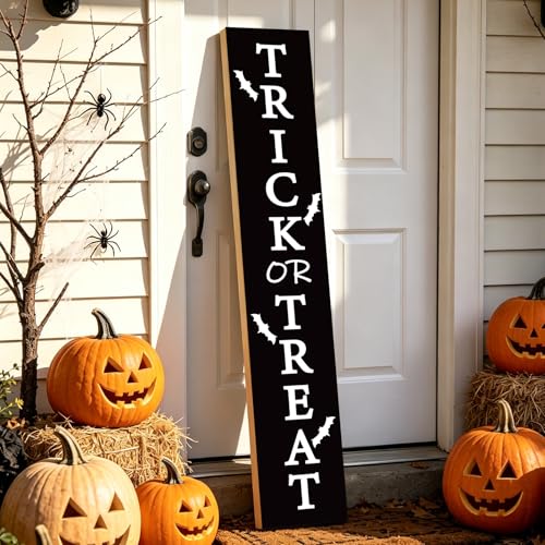 Halloween Porch Sign Outdoor Wooden Decor 46.8 Inch Trick or Treat Welcome