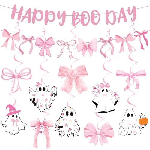 Pink Halloween Birthday Decorations - 12 Pcs Girl Party Decor