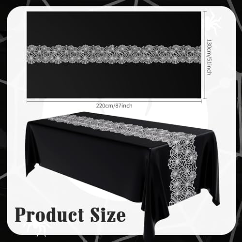 Halloween Spider Web Tablecloths Waterproof Party Decorations - Black, 6 Pack