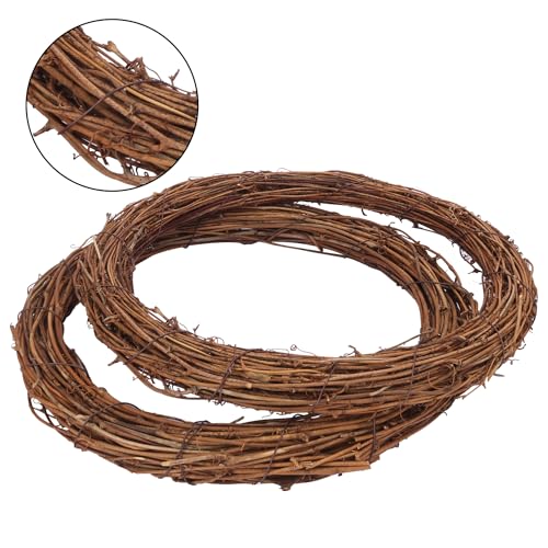 Natural Grapevine Wreath Set - 7 Pieces 12 Inch Brown DIY Craft Base