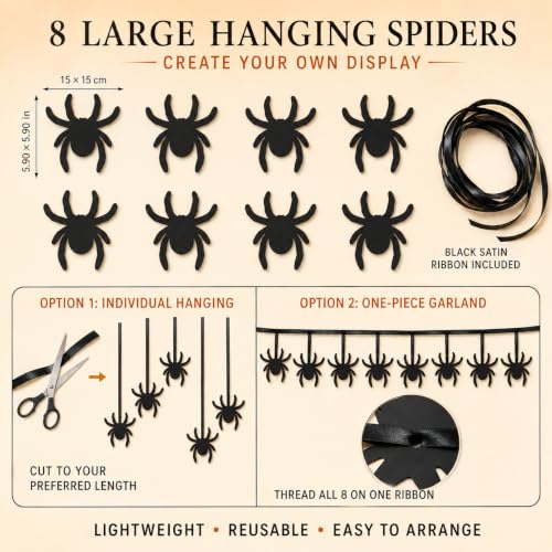 Halloween Banner and Spider Web Decoration Set - Happy Halloween & Spider Web Variation