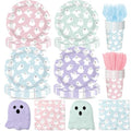 Pastel Halloween Ghost Paper Plates Napkins Cups Set for Parties - 156 pcs