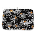 Halloween Dish Drying Mat 18x24 Inch Black Orange Spider Web Pattern - Fall Kitchen Decor