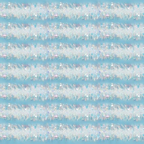 Iridescent White Tinsel Garland - 100 ft Metallic Christmas Decorations
