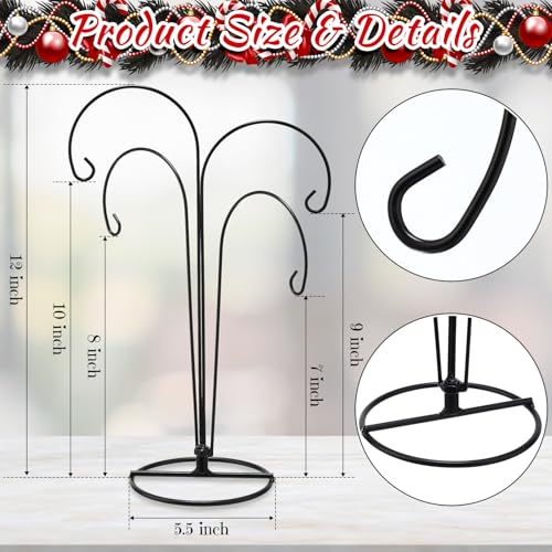 6 Pack 12 Inch Black Ornament Display Stands for Christmas & Holiday Decorations