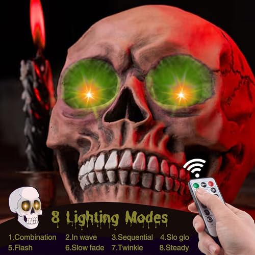 Halloween DIY Glowing Eyes Lights - Orange 4 Pack for Masks, Skulls, Pumpkins