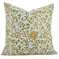 20x12 Inch Handmade Block Print Viscose Linen Throw Pillow Cover Yellow