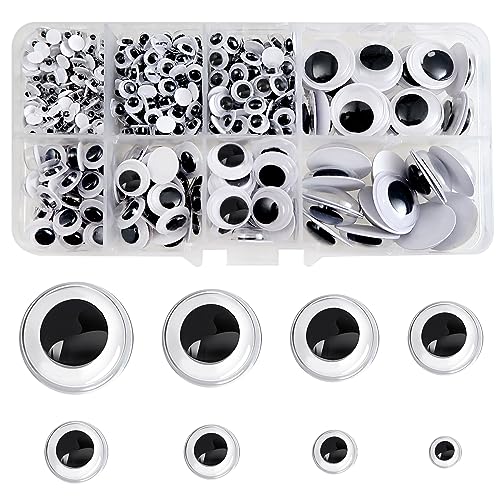 Self-Adhesive Wiggle Googly Eyes Set - 800pcs Assorted Sizes for Crafts and DIY