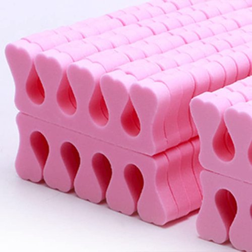 100PCS Sponge Toe Separators for Pedicure, Soft Toe Spreader Nail Art Finger Separator Divider Spacer Manicure Pedicure Tool for Nail Polish Salon Supplies (Pink)