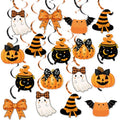 Halloween Ghost Hanging Streamers - Orange Black Ceiling Decorations